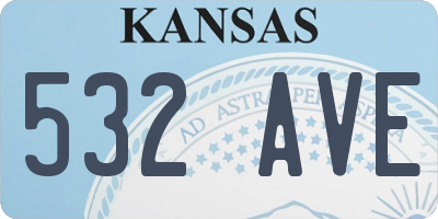 KS license plate 532AVE