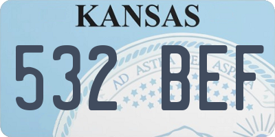 KS license plate 532BEF