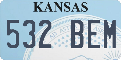 KS license plate 532BEM
