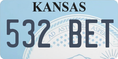 KS license plate 532BET