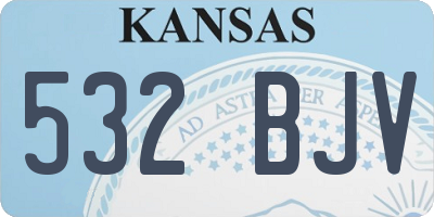 KS license plate 532BJV