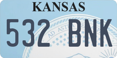 KS license plate 532BNK