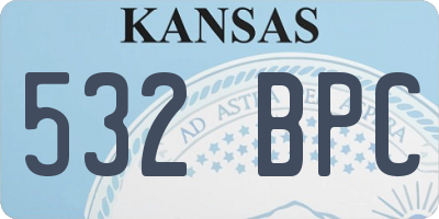KS license plate 532BPC