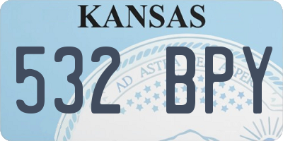 KS license plate 532BPY
