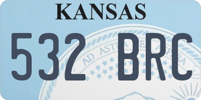 KS license plate 532BRC