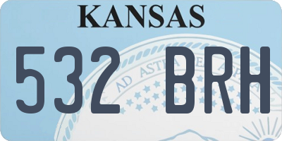 KS license plate 532BRH
