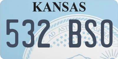 KS license plate 532BSO
