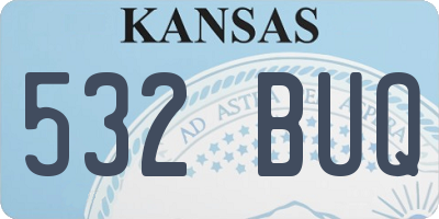 KS license plate 532BUQ