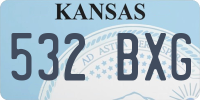 KS license plate 532BXG