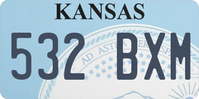 KS license plate 532BXM