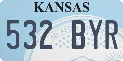 KS license plate 532BYR