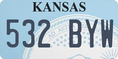 KS license plate 532BYW