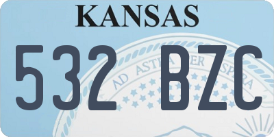 KS license plate 532BZC