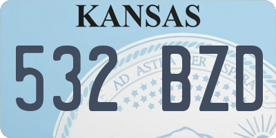 KS license plate 532BZD