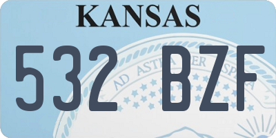 KS license plate 532BZF