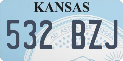 KS license plate 532BZJ