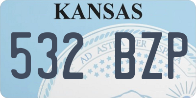 KS license plate 532BZP