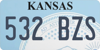 KS license plate 532BZS