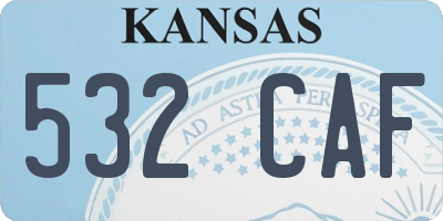 KS license plate 532CAF