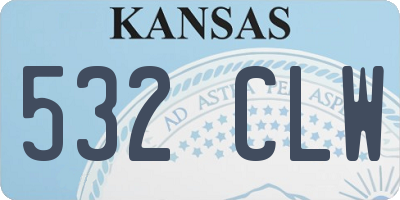 KS license plate 532CLW
