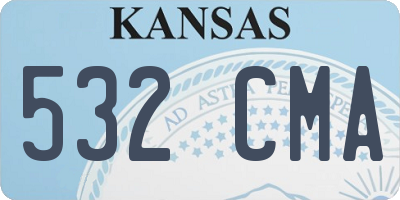 KS license plate 532CMA