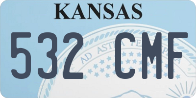 KS license plate 532CMF
