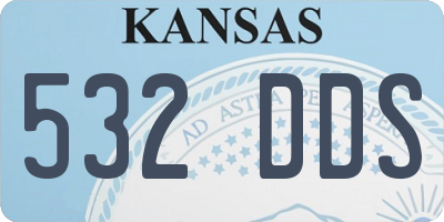 KS license plate 532DDS