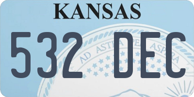 KS license plate 532DEC