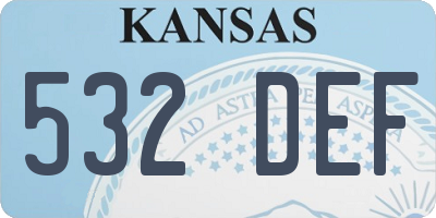 KS license plate 532DEF