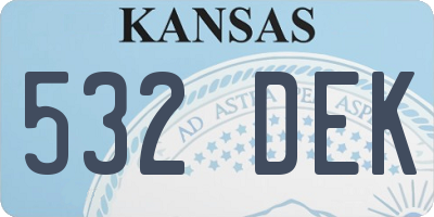KS license plate 532DEK