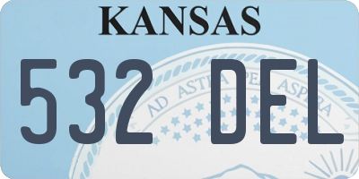 KS license plate 532DEL