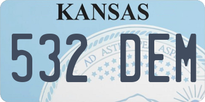 KS license plate 532DEM