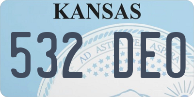 KS license plate 532DEO