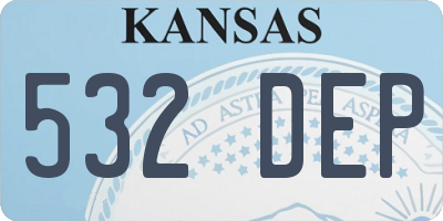 KS license plate 532DEP