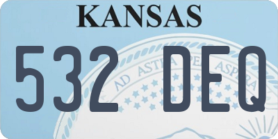 KS license plate 532DEQ