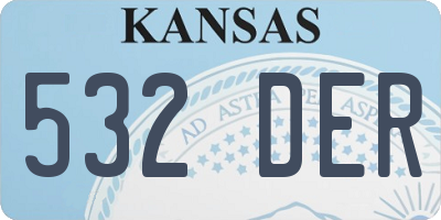 KS license plate 532DER