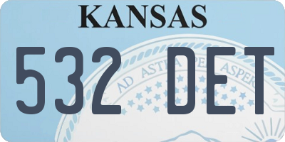 KS license plate 532DET