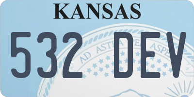 KS license plate 532DEV