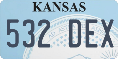 KS license plate 532DEX