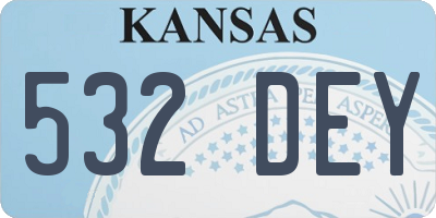 KS license plate 532DEY