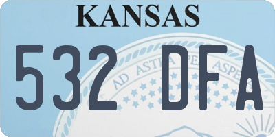 KS license plate 532DFA