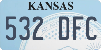 KS license plate 532DFC
