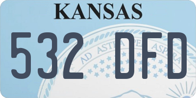 KS license plate 532DFD