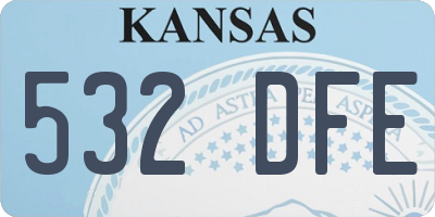 KS license plate 532DFE