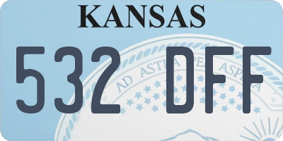 KS license plate 532DFF