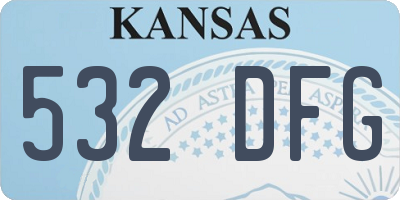 KS license plate 532DFG