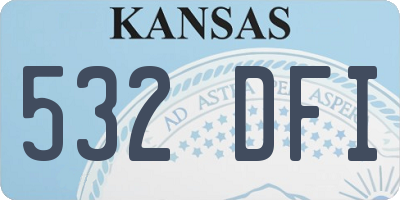 KS license plate 532DFI