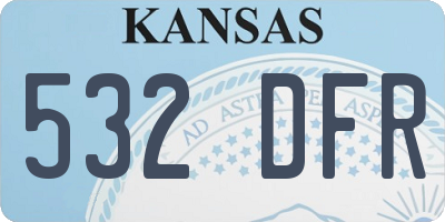 KS license plate 532DFR