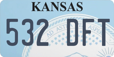 KS license plate 532DFT