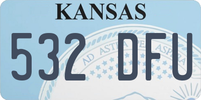 KS license plate 532DFU